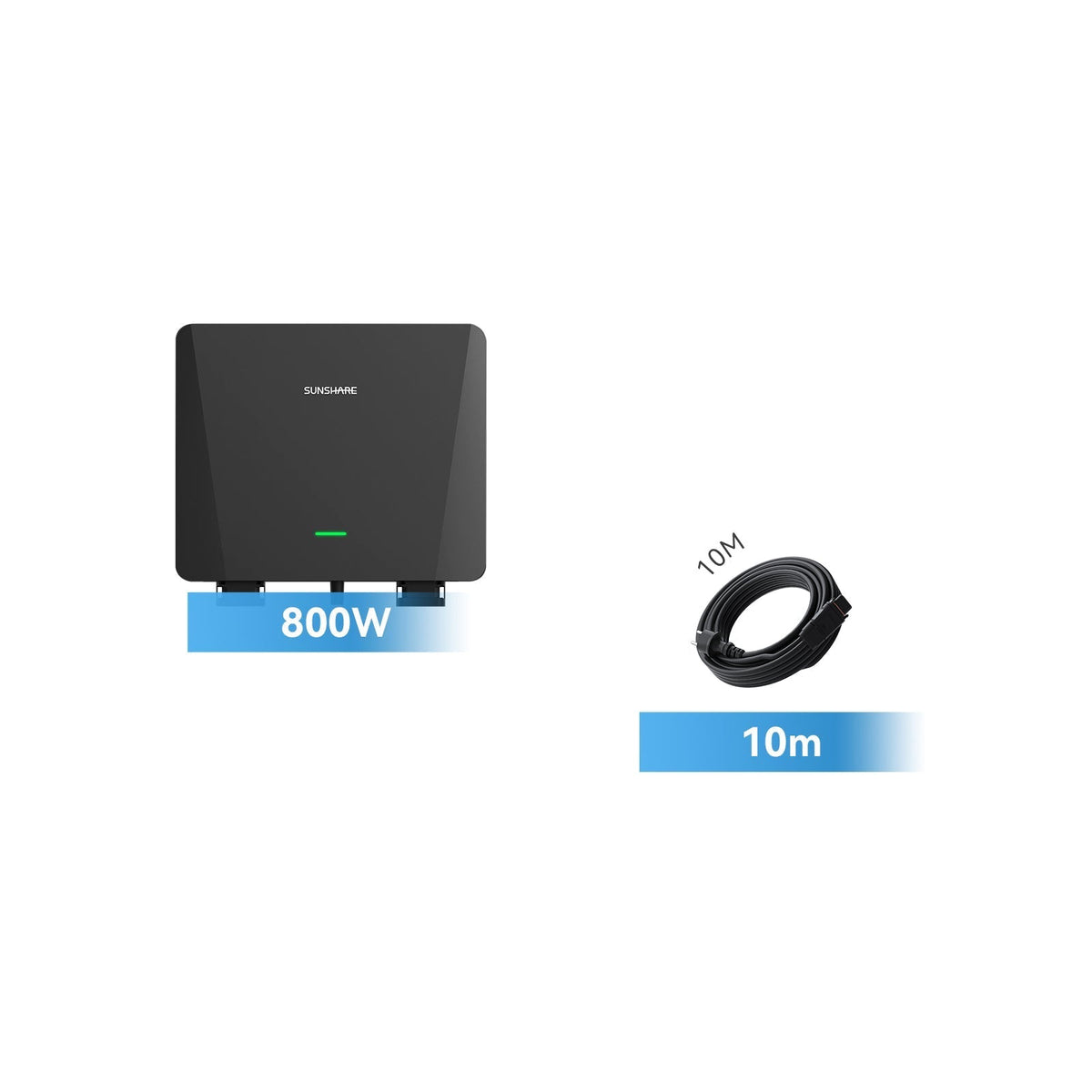 Sunshare Mikro-Wechselrichter 800 W mit 10m Kabel für Balkonkraftwerk