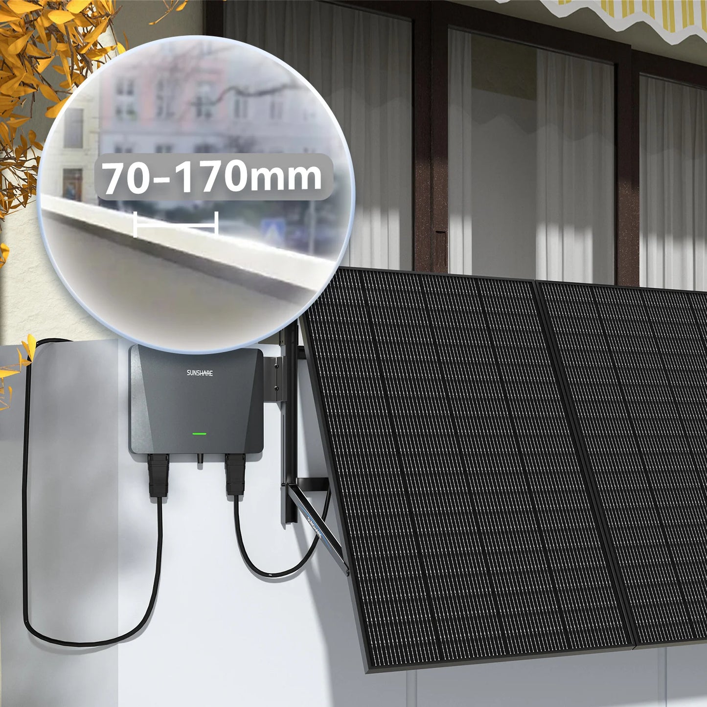 200W Balkonkraftwerk Sunshare mit 1,5kWh Speicher (1 x 200w Module + optionaler Speicher 1,5kWh)