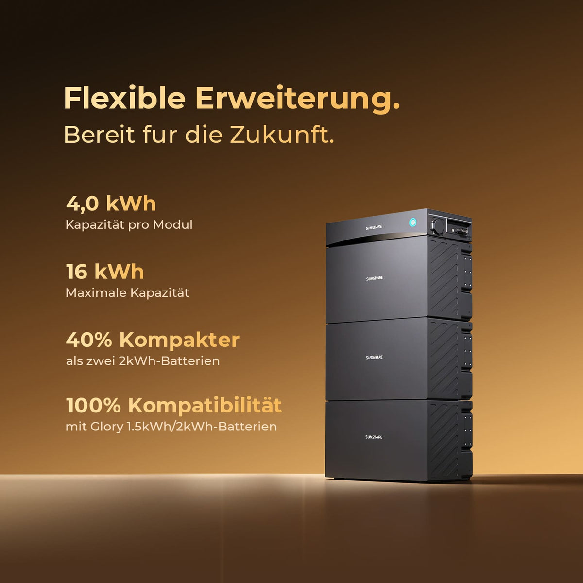 Glory Basiseinheit 4.019 Wh Speicher mit Hybrid-Wechselrichter